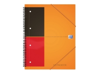 Oxford International Meetingbook A4+ - Notisbok - spiralbundet - 80 ark / 160 sider - hvitt papir - linjert - flerhullet - oransje perm - polypropylen (PP)