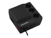 PowerWalker AVR 1200 - Automatisk spenningsregulator - AC 220/230/240 V - 720 watt - 1200 VA - utgangskontakter: 3 - svart PC & Nettbrett - UPS