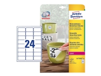 Avery Zweckform L4773REV - Polyester - matt - fjernbart selv-adhesiv - hvit - 63.5 x 33.9 mm 480 etikett(er) (20 ark x 24) filmetiketter Papir & Emballasje - Etiketter - Multietiketter