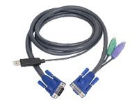 ATEN Intelligent KVM Cable 2L-5502UP - Tastatur / video / musekabel (KVM) - USB, HD-15 (VGA) (hann) til PS/2, HD-15 (VGA) - 1.8 m PC tilbehør - KVM og brytere - Tilbehør
