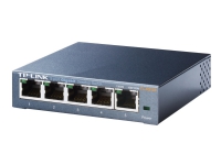 TP-Link TL-SG105 5-Port Metal Gigabit Switch - Switch - ikke-styrt - 5 x 10/100/1000 - stasjonær PC tilbehør - Nettverk - Switcher