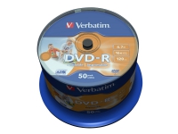 Bilde av Verbatim - 50 X Dvd-r - 4.7 Gb 16x - Bred Fotoskrivbar Overflate - Spindel