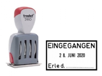 Trodat Classic 2910/P04/C9 - Stempel - stanseplate - standardtekst, dato - 4 mm - EINGEGANGEN - 54 x 30 mm Kontorartikler - Frimerker - Standard stempler