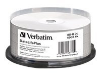 Verbatim DataLifePlus - 25 x BD-R DL - 50 GB 6x - bred skrivbar overflate - spindel PC-Komponenter - Harddisk og lagring - Lagringsmedium