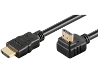 MicroConnect - High Speed - HDMI-kabel - HDMI hane rak till HDMI hane vinklad - 1 m - svart