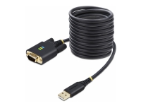 StarTech.com 10ft (3m) USB to Serial Adapter Cable, Interchangeable DB9 Screws/Nuts, COM Retention, USB-A to DB9 RS232, FTDI IC, Level-4 ESD Protection, Windows/macOS/ChromeOS/Linux - Rugged TPE Construction (1P10FFC-USB-SERIAL) - USB / seriell-kabel - USB (hann) til DB-9 (hann) - 3 m - svart