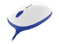 Microsoft Express Mouse - Mus - høyre- og venstrehåndet - optisk - 3 knapper - kablet - USB - hvit, blå PC & Nettbrett - PC tilbehør - Mus