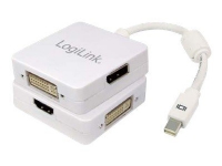 LogiLink Mini DisplayPort to HDMI/DVI/DisplayPort 3 in 1 Convertor Cable - Videokonverter - DVI, HDMI, DisplayPort PC tilbehør - Kabler og adaptere - Adaptere