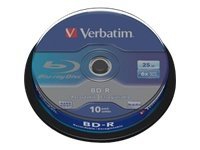 Verbatim - 10 x BD-R - 25 GB 6x - spindel PC-Komponenter - Harddisk og lagring - Lagringsmedium