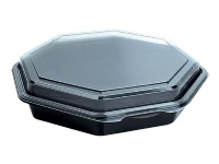Duni - Matlagringsbeholder - 1000 ml - åttekantet - avhendbar - svart, gjennomsiktig (en pakke 190) Catering - Matkontainere & Matemballasje - Mat innpakking