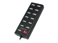 LogiLink USB 2.0 Hub 13-Port with On/Off Switch - Hub - 13 x USB 2.0 - stasjonær PC tilbehør - Kabler og adaptere - USB Huber