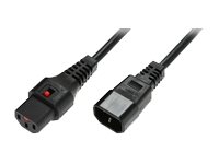 Bilde av Microconnect - Strømforlengelseskabel - Iec 60320 C14 Til Power Iec 60320 C13 Låst - 2 M - Svart
