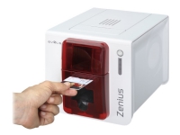 Evolis Zenius Classic line - Plastkortskriver - farge - fargesublimering/termooverføring - CR-80 Card (85.6 x 54 mm) - inntil 500 kort/time (mono) / inntil 150 kort/time (farge) - kapasitet: 50 kort - USB - rød Skrivere & Scannere - Laserskrivere - Fargel