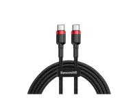 Produktfoto för Baseus Cafule, 2 m, USB C, USB C, 480 Mbit/s, Svart, Röd