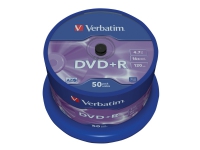 Verbatim - 50 x DVD+R - 4.7 GB 16x - matt sølv - spindel PC-Komponenter - Harddisk og lagring - Lagringsmedium