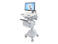 Ergotron StyleView - Vogn - åpen arkitektur - for LCD-skjerm / PC-utstyr - medisinsk - aluminium, forsinket stål, kvalitetsplast - grå, hvit, polert aluminium - skjermstørrelse: inntil 24 - utgang: AC 230 V - 66 Ah - blysyre - TAA-samsvar