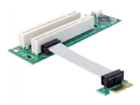 Bilde av Delock Riser Card Pci Express X1 > 2x Pci 32bit 5 V With Flexible Cable 9 Cm Left Insertion - Stigekort