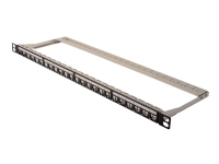 DIGITUS Professional DN-91422 - Koblingspanel - CAT 6a - STP - svart, RAL 9005 - 0.5U - 19 - 24 porter PC tilbehør - Nettverk - Patch panel