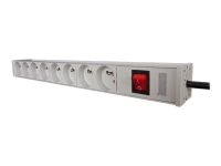 DIGITUS Professional A-19-STRIP-2-IMP - Strømfordelerenhet (kan monteres i rack) - AC 250 V - inngang: strøm - utgangskontakter: 8 - 1U - 19 PC & Nettbrett - UPS - Tilbehør UPS