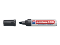 edding 550 - Markør - permanent - for glass, metall, plast - svart - 3-4 mm
