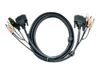 ATEN 2L-7D05UD - Video- / USB / audio-kabel - USB, mini-phone stereo 3.5 mm, DVI-D (hann) til mini-phone stereo 3.5 mm, USB-type B, DVI-D (hann) - 5 m PC tilbehør - KVM og brytere - Tilbehør