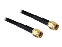 Delock - Antennekabel - RP-SMA (hann) til RP-SMA (hann) - 5 m - LMR-195 - svart PC tilbehør - Kabler og adaptere - Skjermkabler