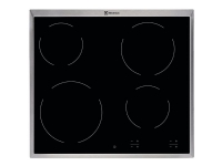Hoc620x - Keramisk Komfyrtopp - 4 Plater - Nisje - Bredde: 56 Cm - Dybde: 49 Cm - Med Pynt Av Rustfritt Stål - Svart