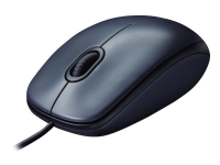 Logitech M100 - Mus - høyre- og venstrehåndet - optisk - 3 knapper - kablet - USB - svart