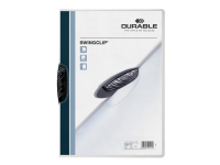 Produktfoto för Durable Klämmapp Swingclip 2260, A4, 30 ark, polypropylen, transparent med svart klämma