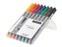 STAEDTLER Lumocolor - Fibertuppenn - permanent - assorterte farger - 1 mm - medium (en pakke 8) Skriveredskaper - Markør - Permanenttusj