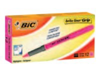 Highlighter BIC Brite liner Grip 811934 pink (stk.) Skriveredskaper - Overtrekksmarkør - Tynne overstreksmarkører