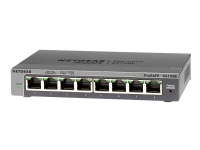 NETGEAR Plus GS108Ev3 - Switch - ikke-styrt - 8 x 10/100/1000 - stasjonær, veggmonterbar PC tilbehør - Nettverk - Switcher