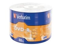 Verbatim - 50 x DVD-R - 4.7 GB (120 min) 16x - matt sølv - spindel PC-Komponenter - Harddisk og lagring - Lagringsmedium