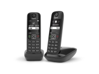 Gigaset AS690 Duo, Analog/DECT-telefon, Trådløst håndsett, Høyttalertelefon, 100 oppføringer, Ringe-ID, Sort Tele & GPS - Fastnett & IP telefoner - Alle fastnett telefoner
