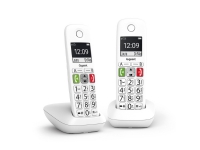 Gigaset E290 Duo, Analog/DECT-telefon, Trådløst håndsett, Høyttalertelefon, 150 oppføringer, Ringe-ID, Hvit Tele & GPS - Fastnett & IP telefoner - Alle fastnett telefoner