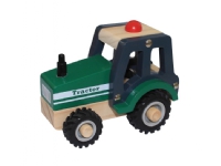Traktor i træ med gummihjul/ Wooden Tractor w. rubber wheels Leker - Radiostyrt - Biler og utrykningskjøretøy