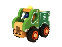 Skraldevogn i træ m. gummihjul/ Wooden garbage truck w. rubber wheels Leker - Radiostyrt - Biler og utrykningskjøretøy