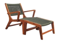 Masterjero Outdoor Chair With Footrest Grey/Wood Hagen - Terrasse - Terrassemøbler