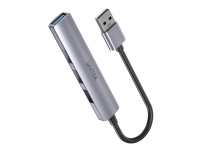 Unitek - Hub - 4-in-1 USB-A - 1 x SuperSpeed USB 3.0 + 3 x USB 2.0 - stasjonær PC tilbehør - Kabler og adaptere - USB Huber