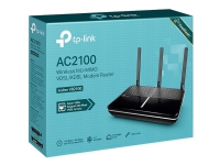 TP-Link Archer VR2100 - - trådløs ruter - - DSL-modem 4-portssvitsj - 1GbE - WAN-porter: 2 - Wi-Fi 5 - Dobbeltbånd PC tilbehør - Nettverk - Trådløse rutere og AP