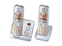 Panasonic KX-TG6722GS - Trådløs telefon - svarersystem med anrops-ID - DECT - sølvperle + ekstra håndsett Tele & GPS - Fastnett & IP telefoner - Trådløse telefoner