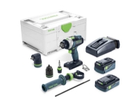 Festool QUADRIVE TPC 18/4 5,2/4,0 I-Set, Boremaskin med pistolgrep, Nøkkelløs, 1,3 cm, 3600 RPM, 7 cm, 1,3 cm