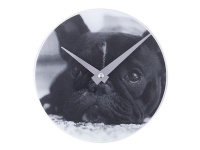 Bilde av Nextime Little Dog - Klokke - Kvarts - Skrivebord, Veggmonterbar - 20 Cm - Hvit, French Bulldog