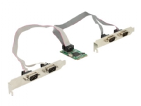 Delock MiniPCIe I/O PCIe full size 4 x Serial RS-232 - Seriell adapter - PCIe 1.1 Mini Card - RS-232 x 4 PC tilbehør - Kontrollere - IO-kort