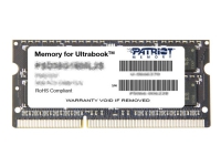 Patriot Memory for Ultrabook - DDR3L - modul - 8 GB - SO DIMM 204-pin - 1600 MHz / PC3-12800 - CL11 - 1.35 V - ikke-bufret - ikke-ECC PC-Komponenter - RAM-Minne