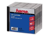 Hama - CD-cover - kapasitet: 1 CD - svart, gjennomsiktig (en pakke 10) PC-Komponenter - Harddisk og lagring - Medie oppbevaring