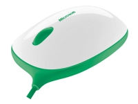 Microsoft Express Mouse - Mus - høyre- og venstrehåndet - optisk - 3 knapper - kablet - USB - hvit, grønn PC & Nettbrett - PC tilbehør - Mus
