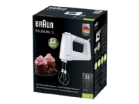 Braun MultiMix 3 HM 3100 WH - Håndmikser - 450 W - hvit Kjøkkenapparater - Kjøkkenmaskiner - Håndmiksere