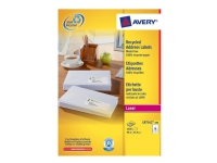 Avery QuickPEEL Recycled Labels - Permanet adhesiv - naturlig hvitt - 33.9 x 99.1 mm 1600 etikett(er) (100 ark x 16) adresselapper Papir & Emballasje - Emballasje - Etiketter og etiketter