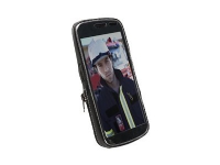 Krusell Classic - Eske for mobiltelefon - lær - grå, svart - for Samsung Galaxy Nexus